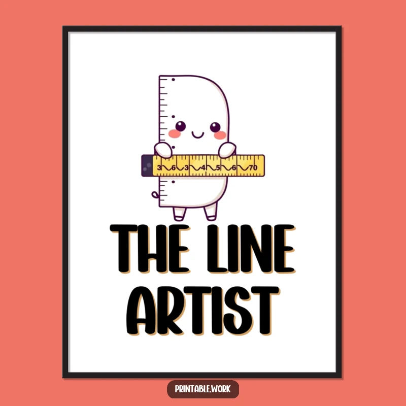 Instant Geometric Fun: Funny Ruler Zigzag Digital Art Print