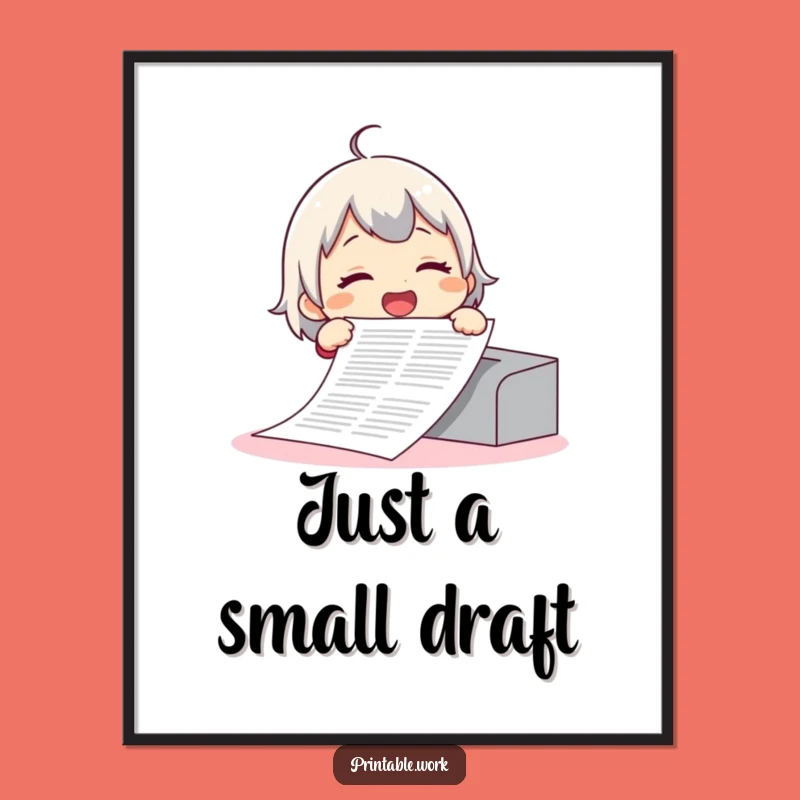 Funny Giggling Art Print: Absurdly Long Document Printing Joy, A Fantastic Funny Gift!