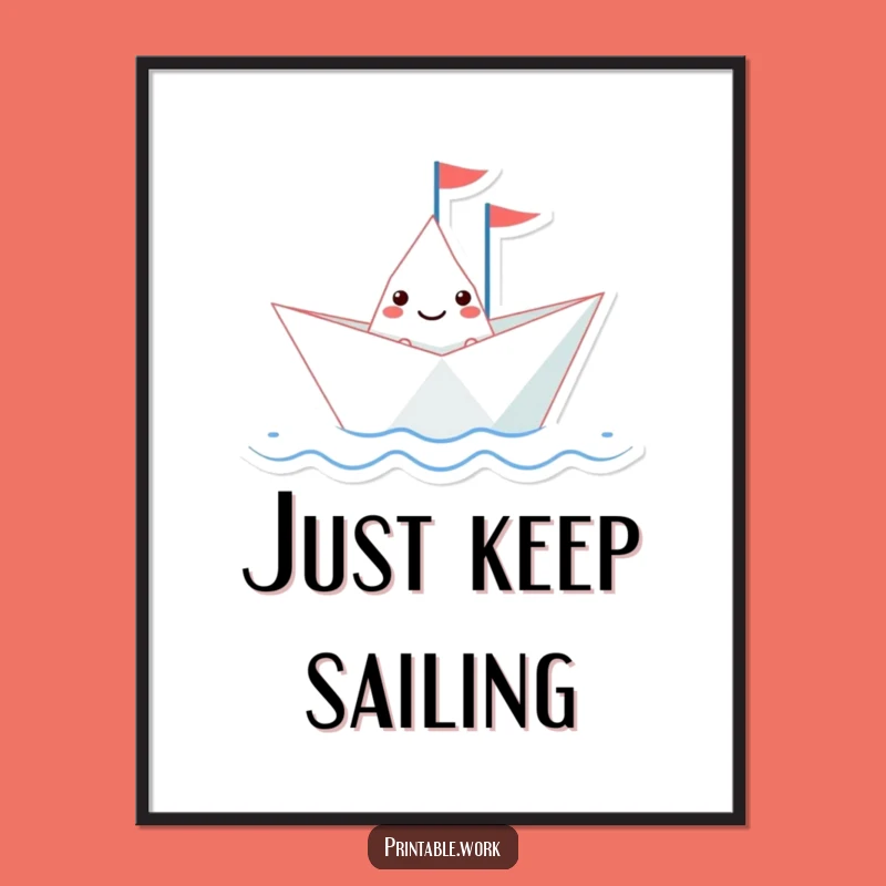 Funny Paper Boat Digital Art: Instant Sailing Adventure for Your Walls Gift