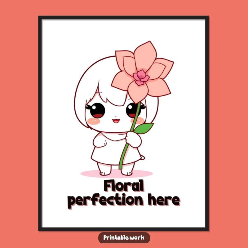 Kawaii Flower Maker Digital Art - Proud Crafter Print, Amazing Cute Gift!