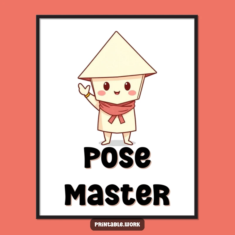 Funny Paper Posed Digital Art: Dapper Character in Hat, Instant Stylish Decor, Perfect Funny Gift