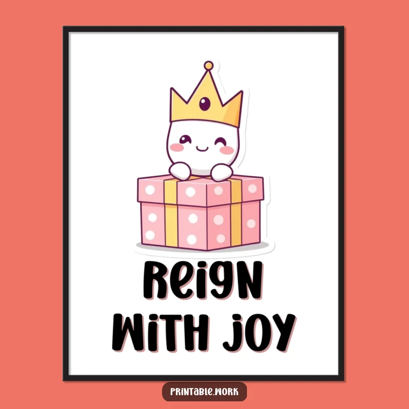 Funny Paper Crown Digital Art: Instant Festive Decor for Your Walls Gift