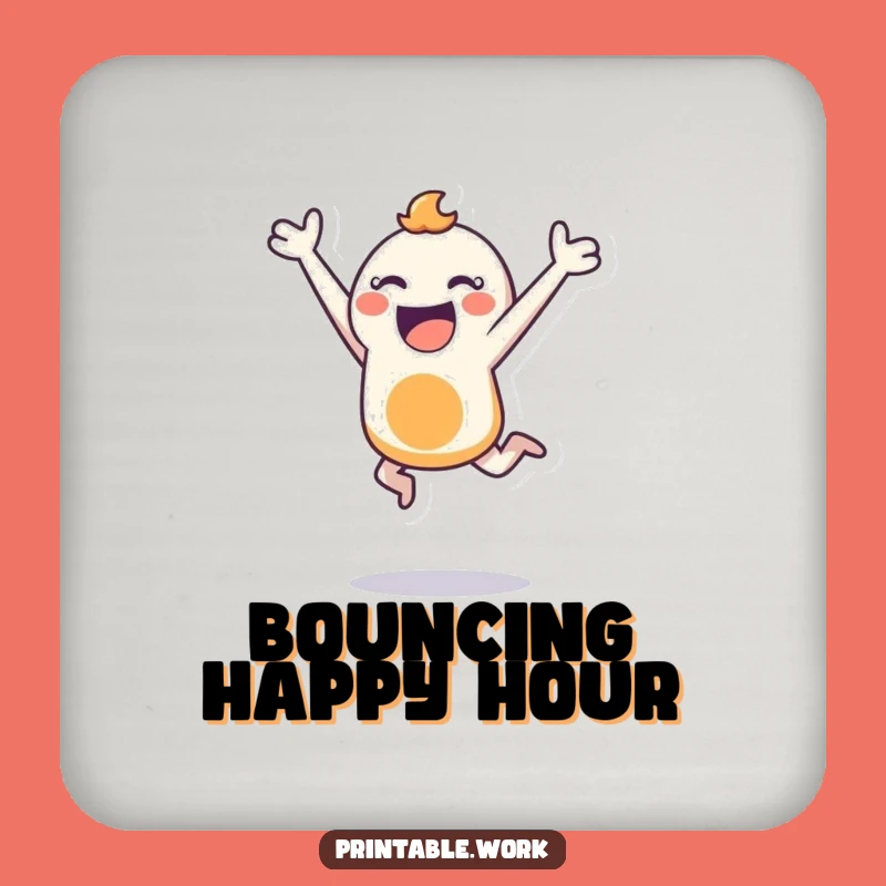 Funny Bouncing Stencil Drink Coaster: Protect Surfaces with Energetic Art