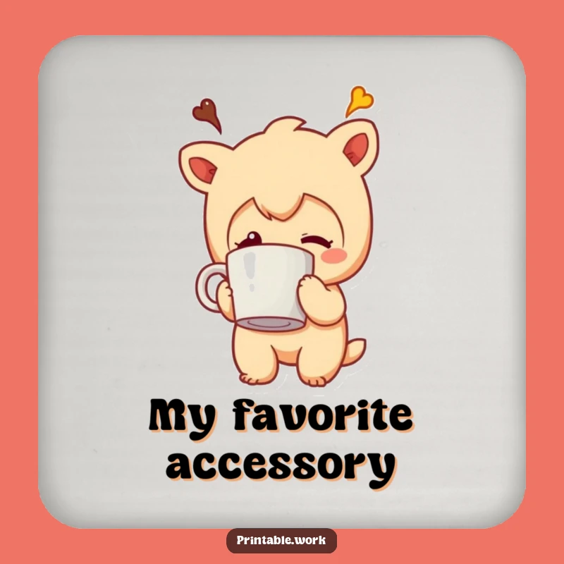 Funny Coffee Mug Stuck Head Character Coaster - Protect Surfaces with Humor