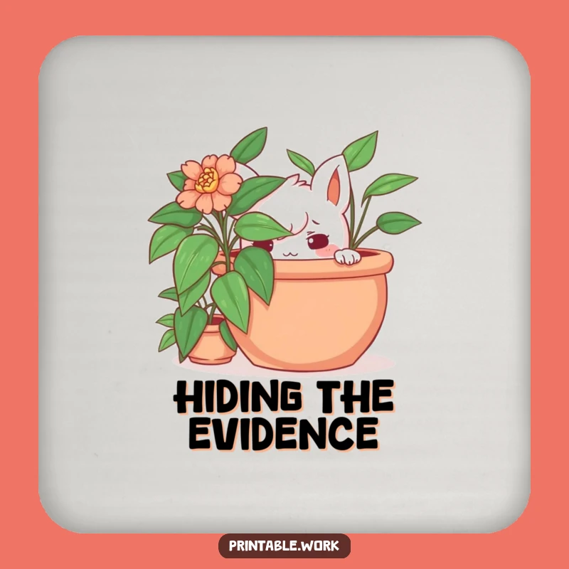 Funny Hidden Plant Coaster Set: Protect Surfaces with Playful Secrecy