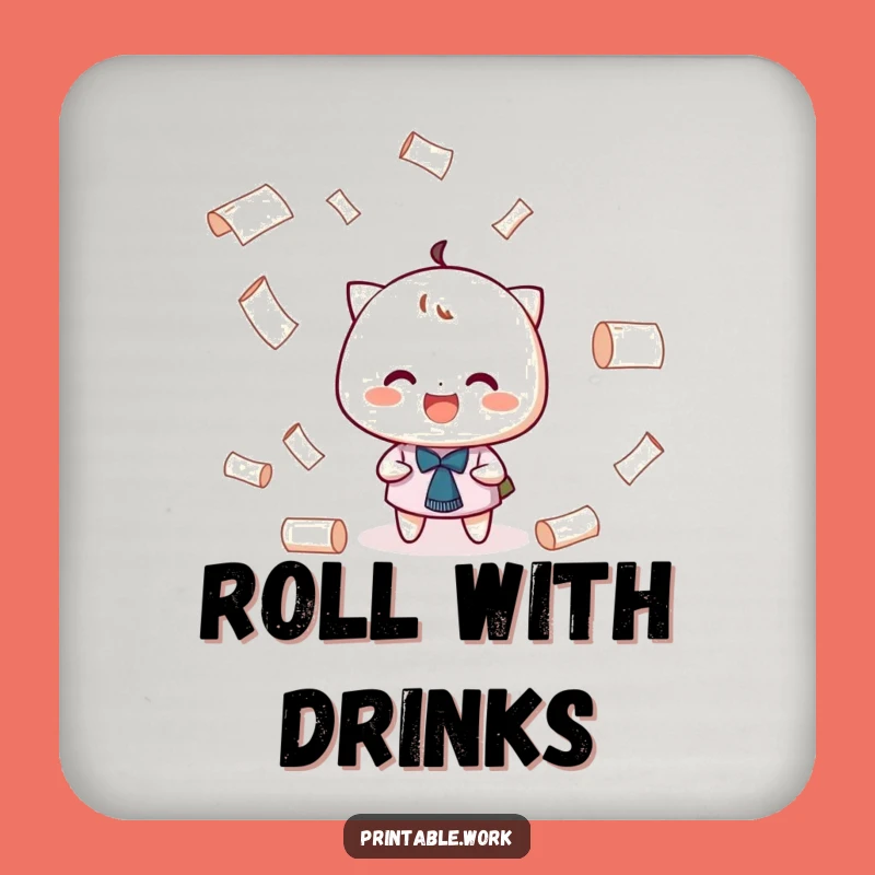 Funny Juggling Coaster - Grinning Paper Protector - Unique Gift