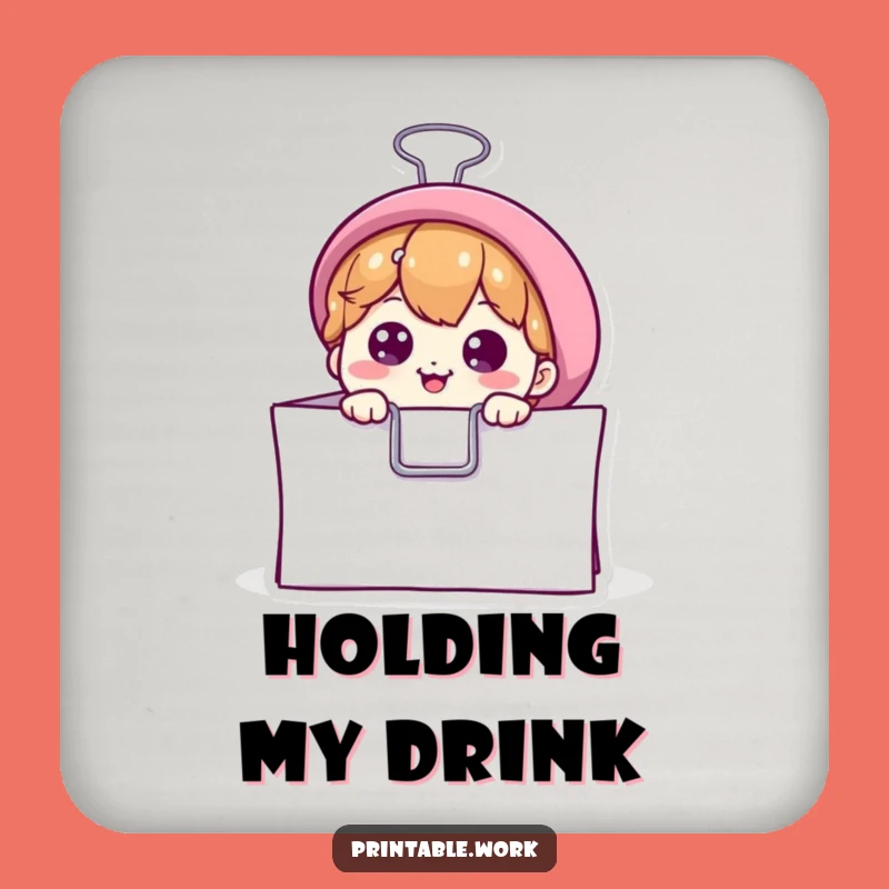 Funny Binder Clip Coaster: Protect Surfaces with Humor, Desk Accessory, Perfect Funny Gift