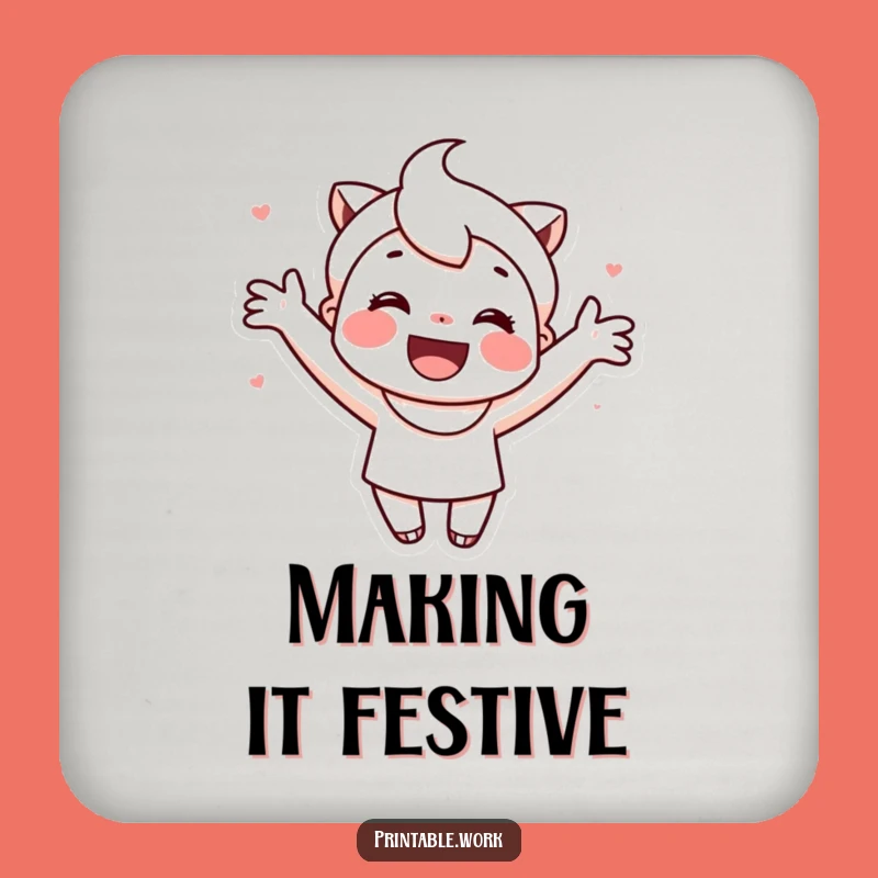 Funny Cute Decorator Character Coaster: Crafting Creation Table Protector Funny Gift