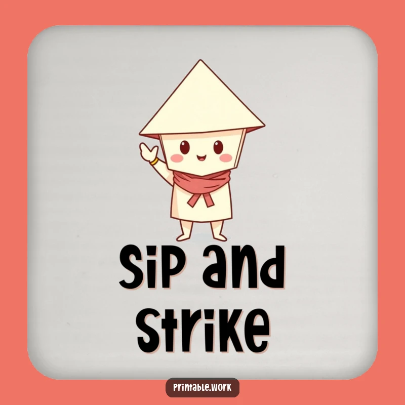 Funny Paper Posed Coaster: Dapper Character with Hat, Stylish Surface Protection, Ideal Funny Gift