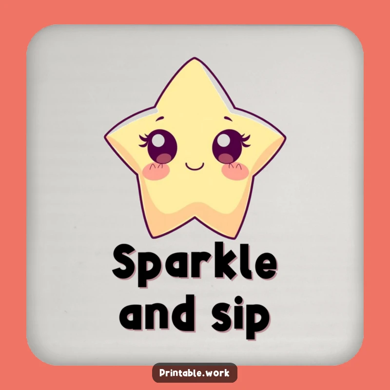 Funny Paper Star Drink Coaster: Bright Sparkle Protection for Surfaces
