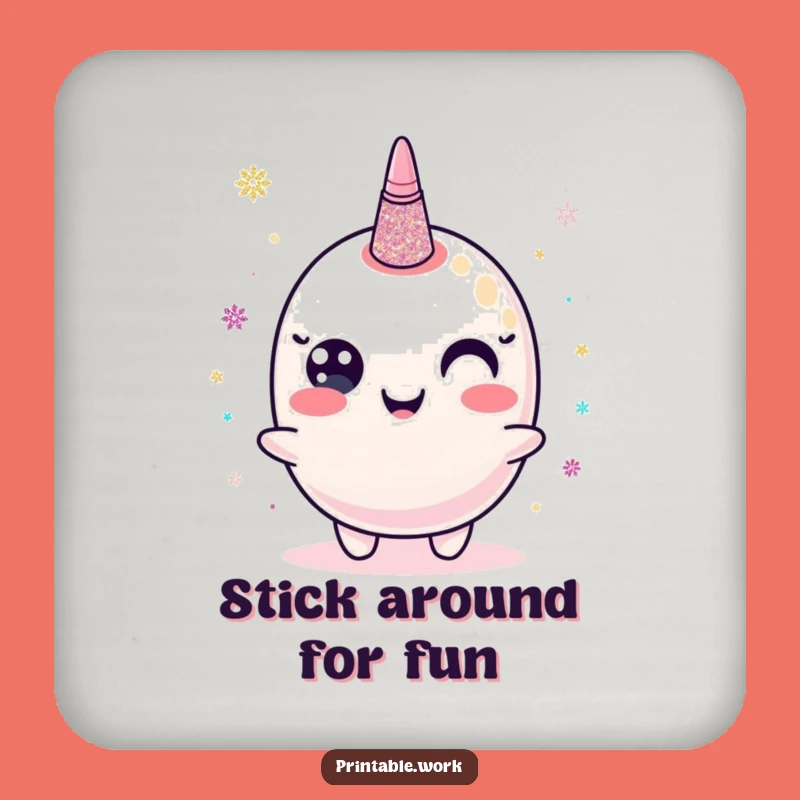 Sparkling Funny Glitter Glue Drink Coaster: Protect Surfaces with Creative Flair!