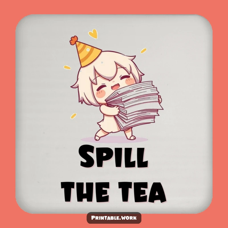 Funny Tripping Character Drink Coaster: Paper Protection, Charming Funny Gift!