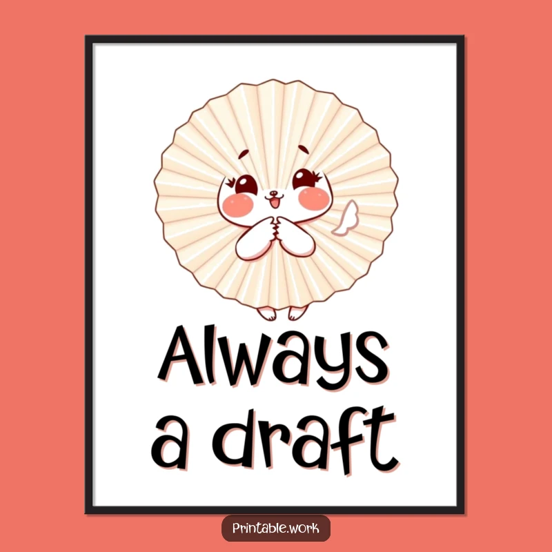Funny Paper Fan Poster: Playful Flutter Art for a Cheerful Room