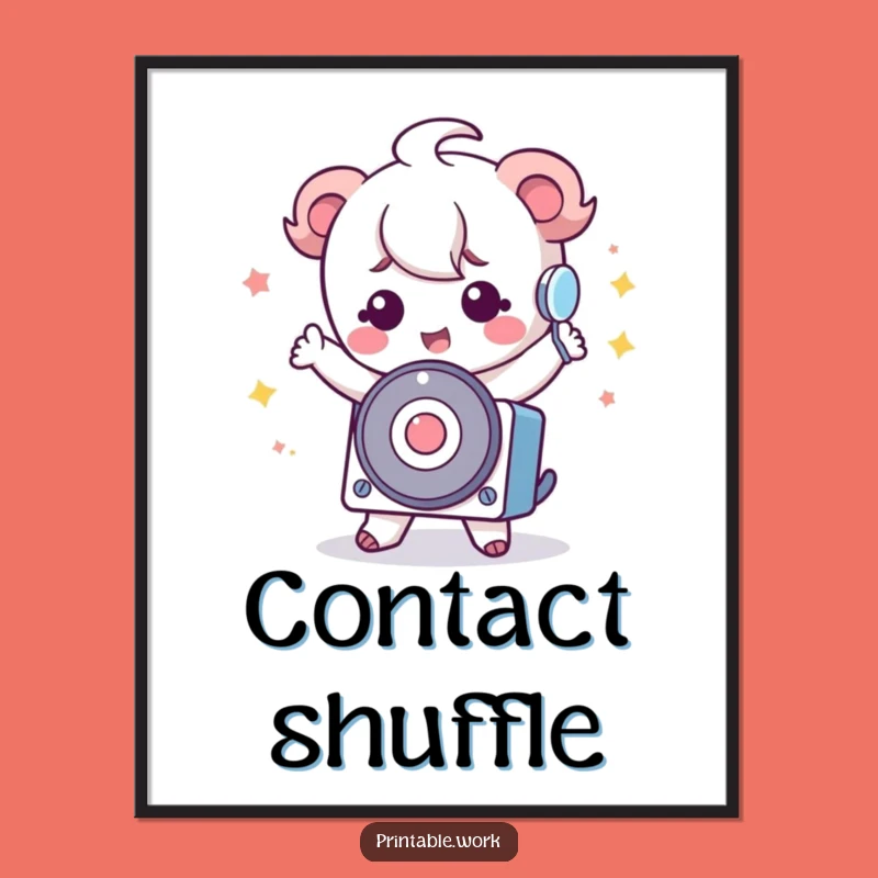 Funny Kawaii Rolodex Poster: Silly Dance Character for Cute Wall Art