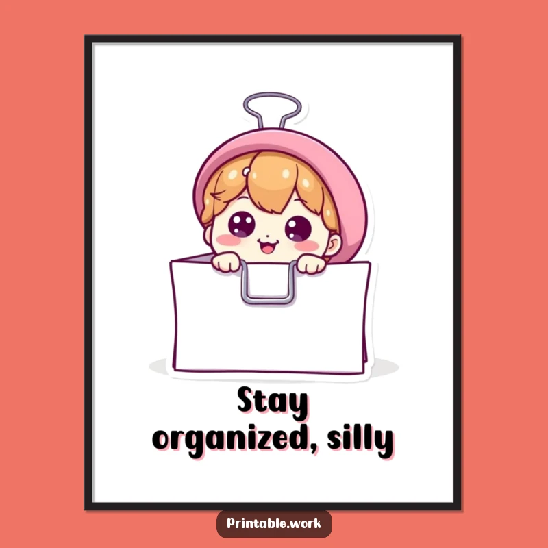 Funny Binder Clip Poster: Curious Office Art, Desk Decor, Perfect Funny Gift for Colleagues