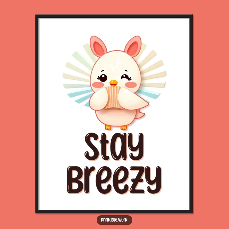 Funny Fan Poster: Playful Flutter Art, Hilarious Decor Gift