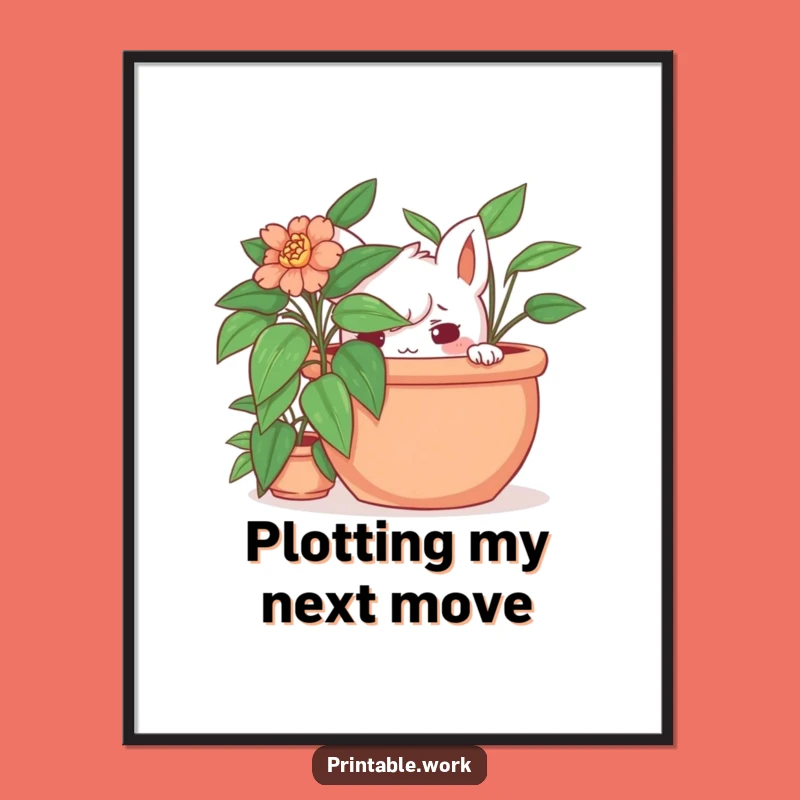 Funny Hidden Plant Poster: Wall Art for the Playfully Mischievous