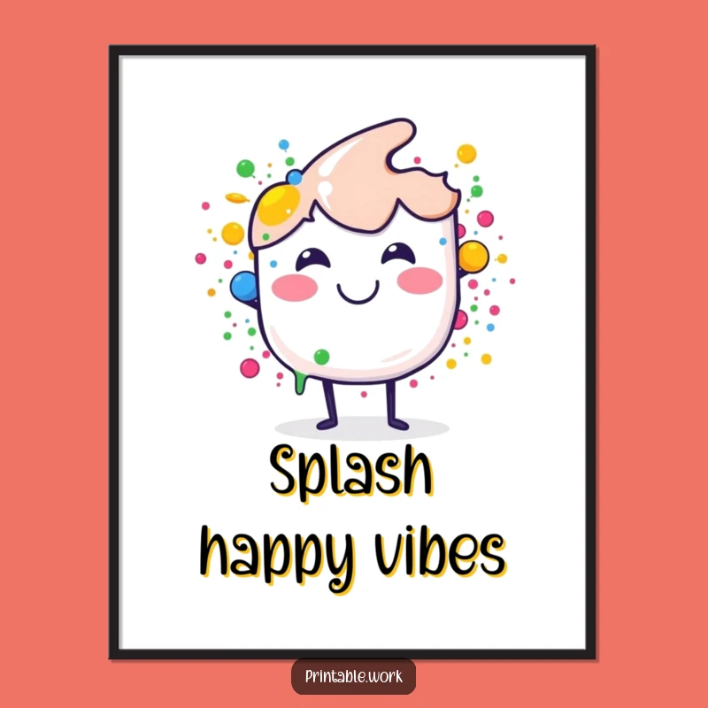 Funny Paint Brush Poster: Vibrant Art Decor, Creative Splash, Perfect Funny Gift