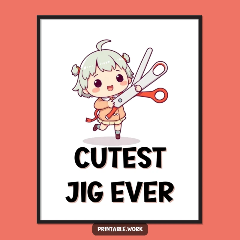 Funny Scissors Jig Poster - Hilarious Wall Art for Lively Spaces