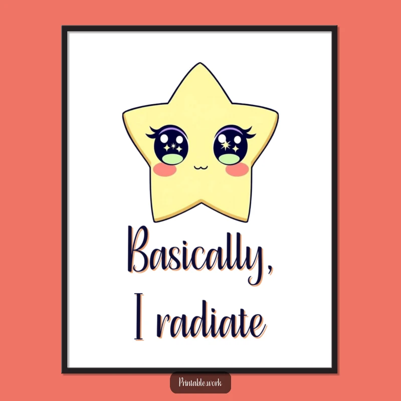 Funny Sparkle Star Poster: Adorn Your Walls with this Hilarious and Bright Character Art