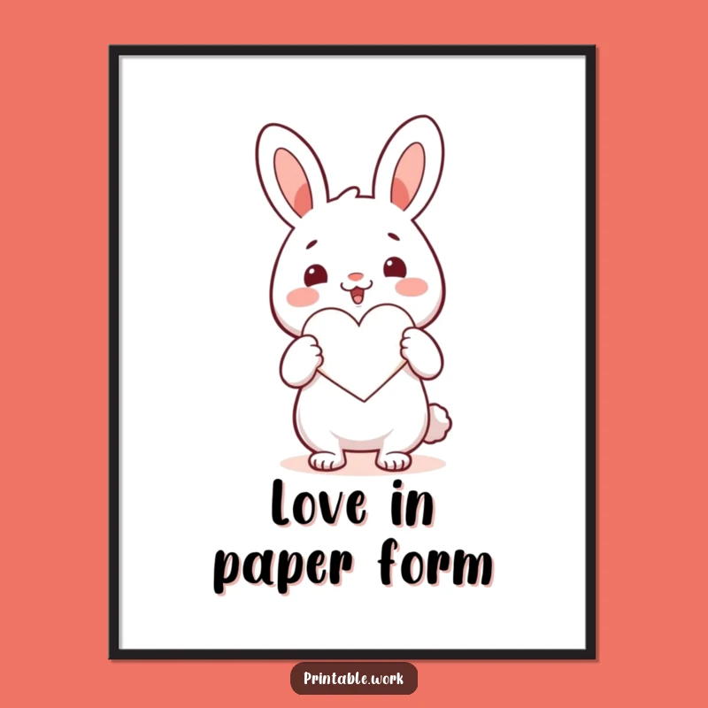 Funny Kawaii Rabbit Heart Cutter Poster: Decorate with Love and Laughter