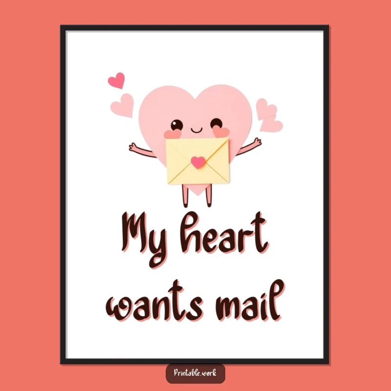 Funny Hugging Heart Poster: Decorate with Love using this Adorable Character Art