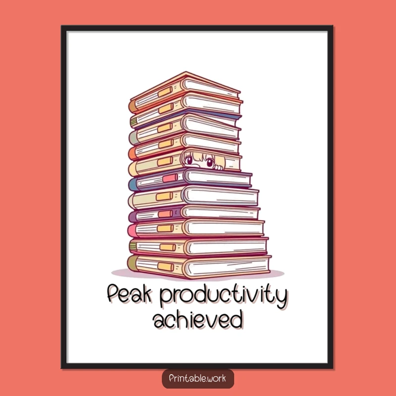 Funny Peeking Files Poster - Hilarious Office Art to Brighten Your Space