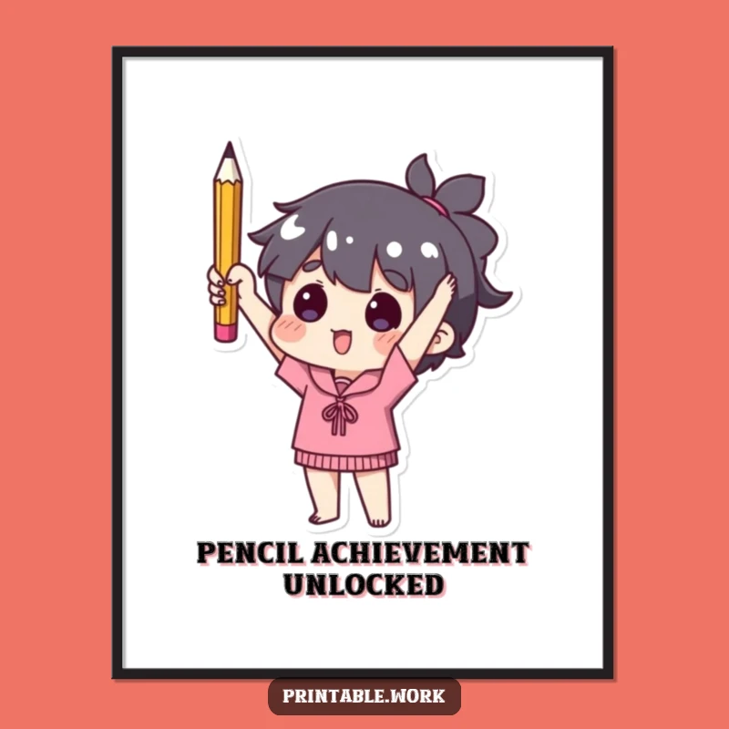 Funny Used Pencil Poster - Minimalist Art for a Witty Space