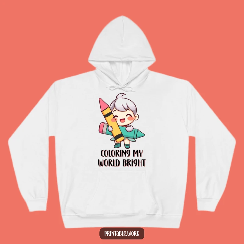 Cozy Funny Happy Crayon Character Hoodie: Embrace Warmth and Creative Fun