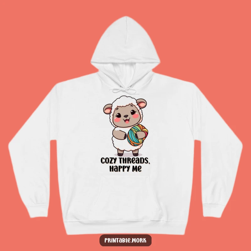 Warm Funny Kawaii Sheep Yarn Hoodie: Snuggly and Funny Gift for Knitters' Comfort