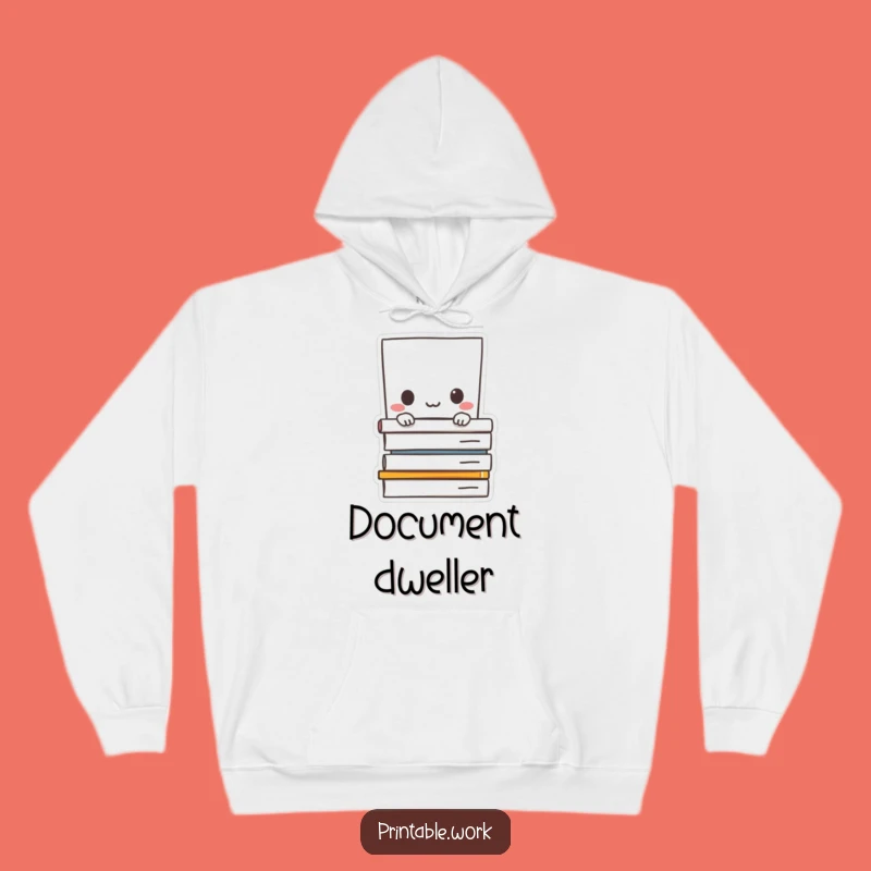 Funny Paper Hoodie: Peeking character design, a cozy and hilarious gift for shy moments.
