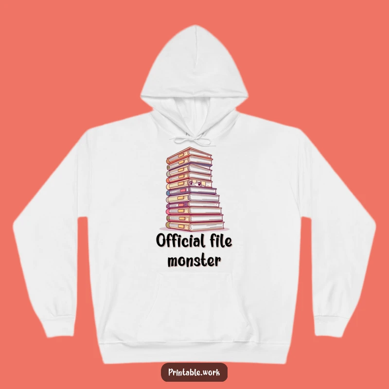 Funny Peeking Files Hoodie - Cozy and Hilarious Office Adventure Wear