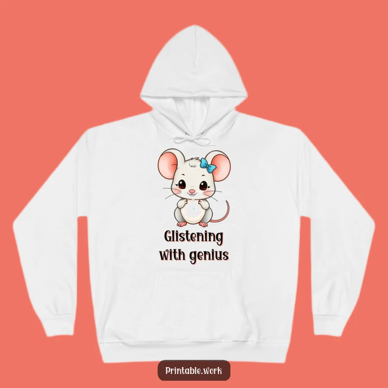 Funny Kawaii Mouse Sparkle Hoodie: Cozy Comfort for Detail-Oriented Fun