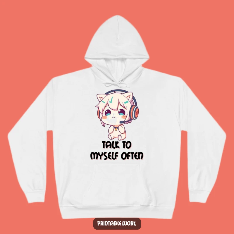 Funny Confused Headset Character Hoodie - Cozy Identity Crisis Wear