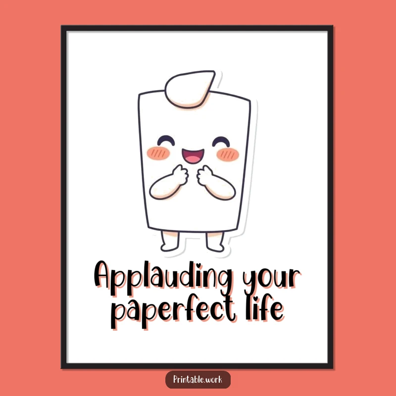 Funny Free Printable Wall Art: Happy Clapping Paper Pal - Downloadable & Print at Home