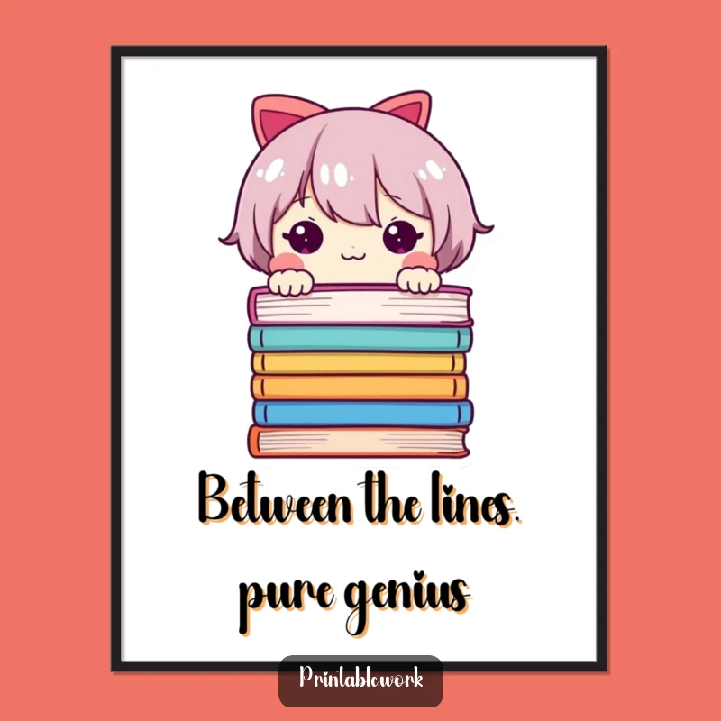 Free Printable Wall Art: Adorable Peeking Character Funny Downloadable Decor