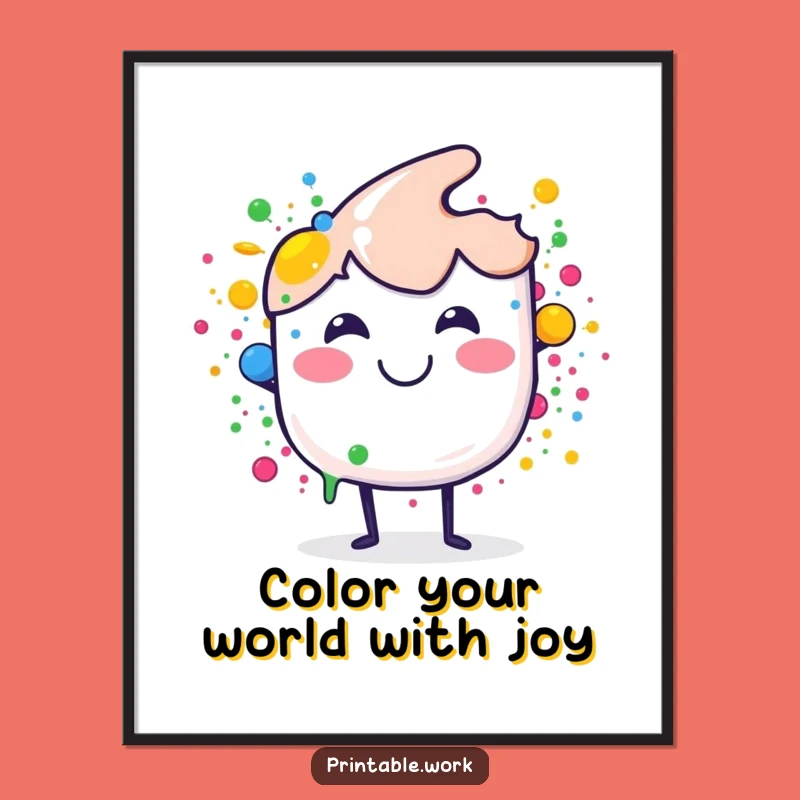 Free Printable Wall Art: Paint Brush Splatter for Cheerful Downloadable Decor