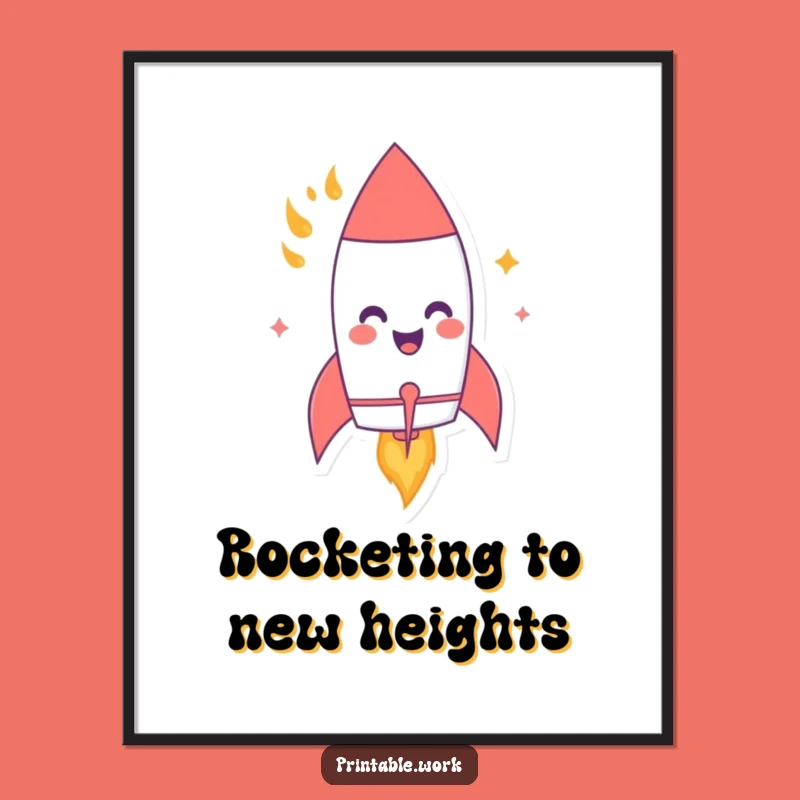 Free Printable Wall Art: Giggling Rocket Funny Downloadable Decor for Cosmic Spaces