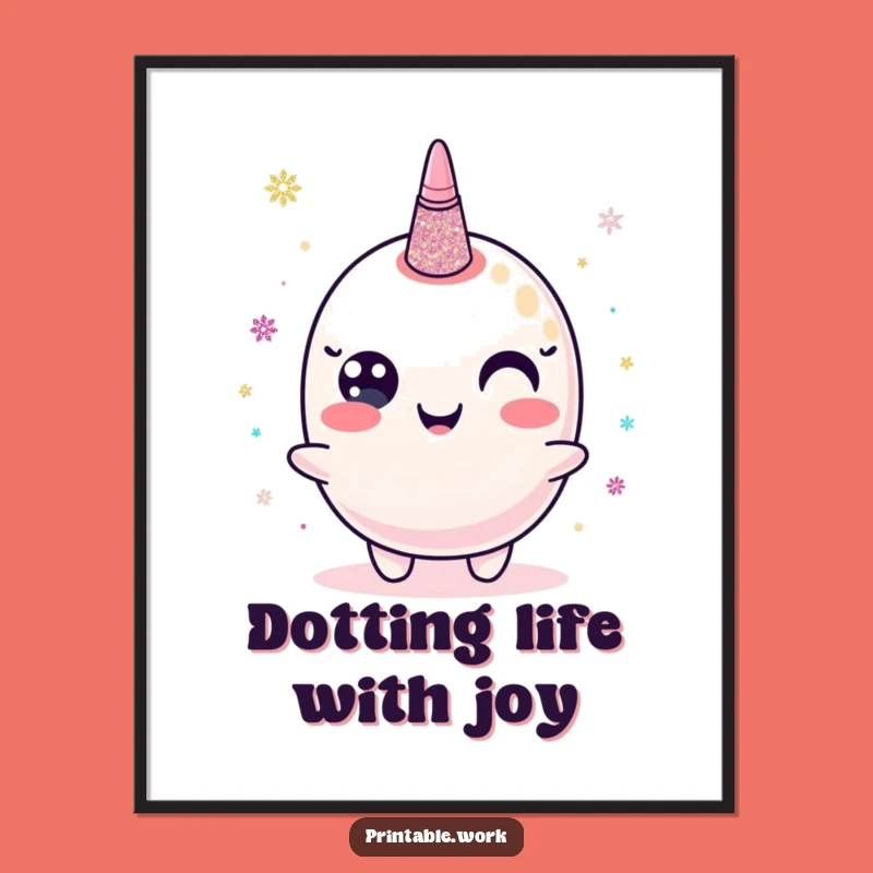 Funny Free Printable Wall Art: Glitter Glue Dispensing Dots, Downloadable Decor