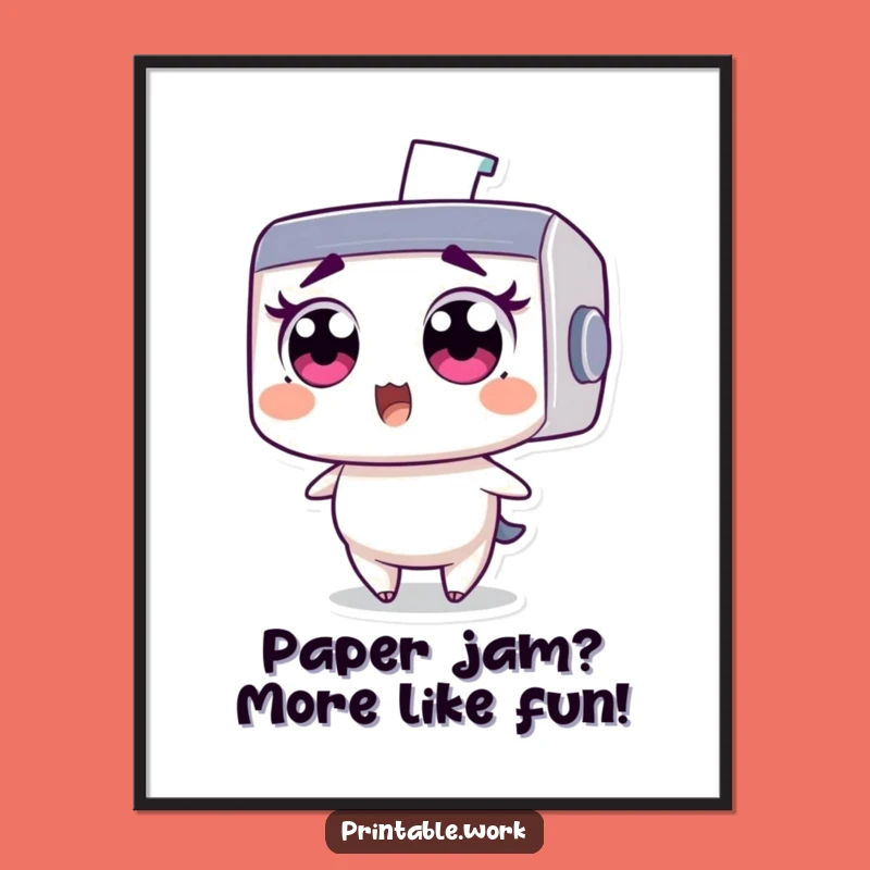 Funny Free Printable Wall Art: Surprised Printer Staple Shock - Downloadable & Print at Home