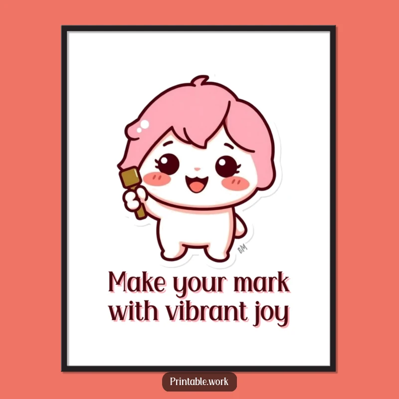 Funny Free Printable Wall Art: Kawaii Icon Stamp Art - Downloadable Decor