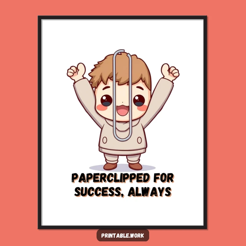 Funny Free Printable Wall Art: Paperclip Triumph Decor