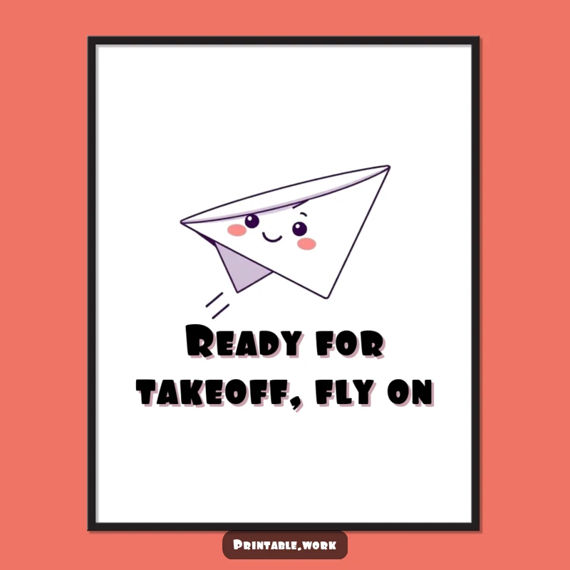 Free Printable Wall Art: Smiling Paper Plane, Funny Downloadable Decor for Fun