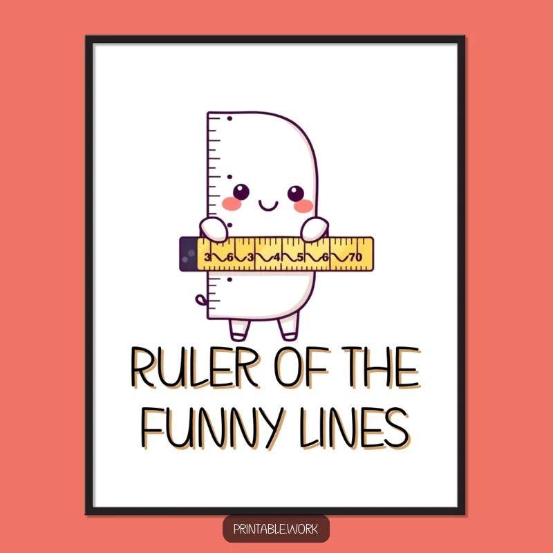 Funny Free Printable Wall Art: Ruler Measuring Zigzags Downloadable Decor