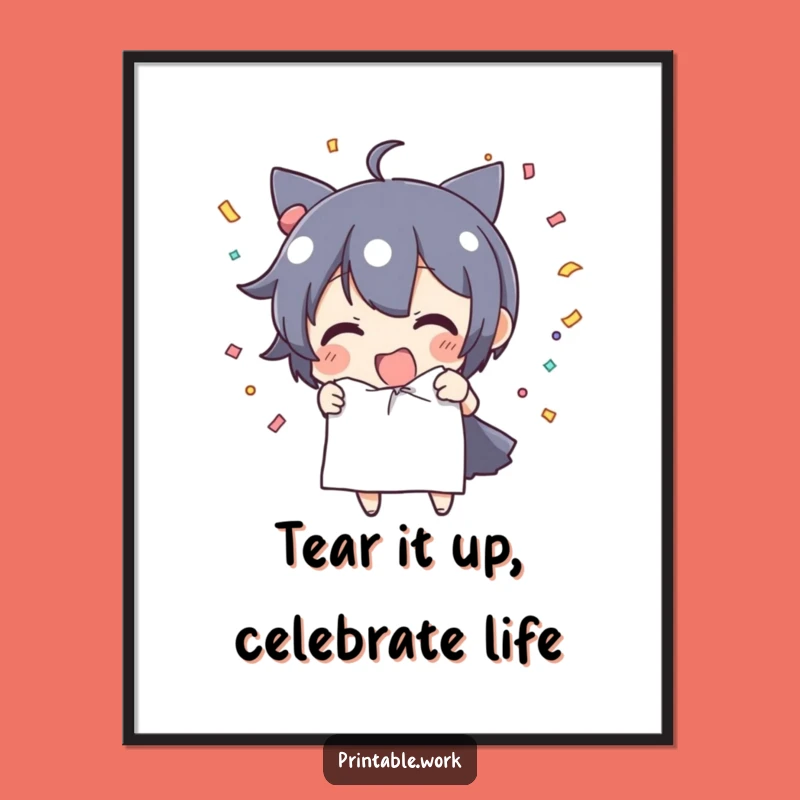 Funny Free Printable Wall Art: Confetti Character Downloadable Decor