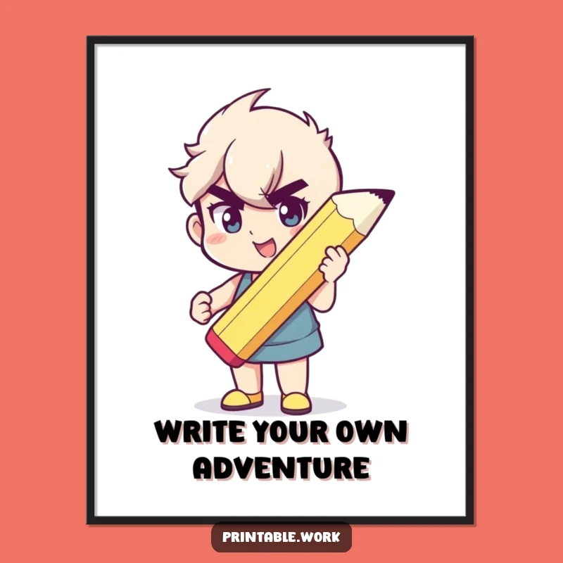 Free Printable Wall Art: Funny Giant Pencil Downloadable Art for Creative Spaces!