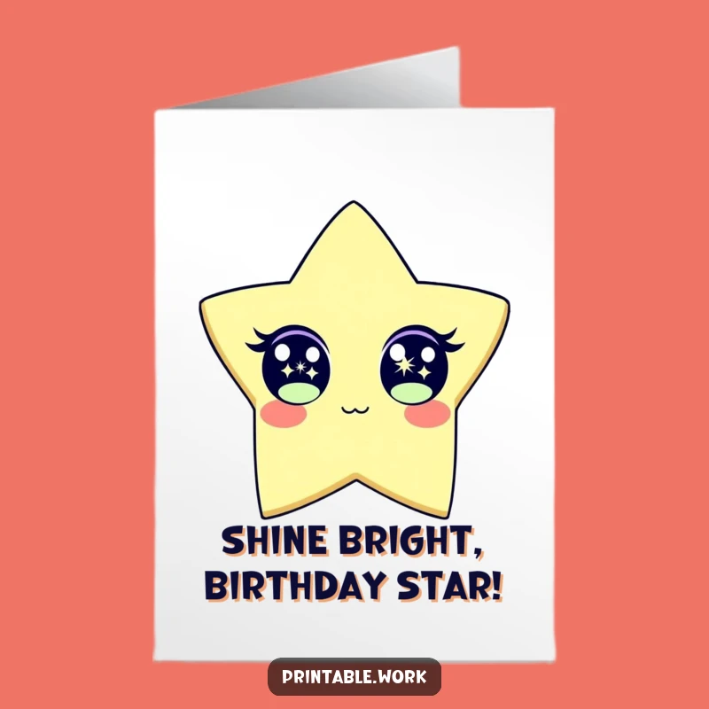 Free Printable Birthday Star Card: Sparkle & Shine Funny Downloadable Gift