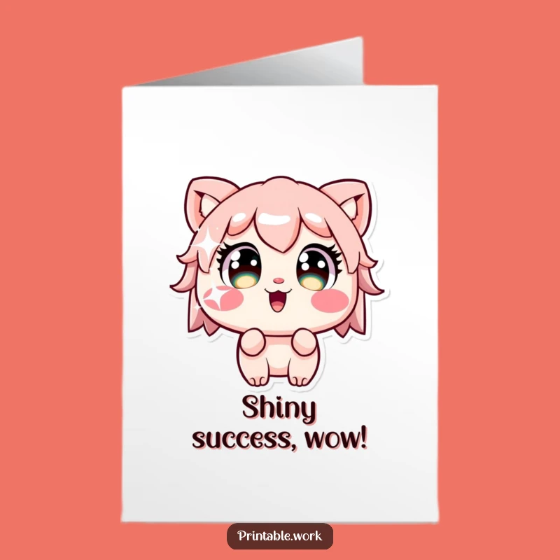 Free Printable Congrats Card: Amazed Kawaii Sticker Joy for a Fun Downloadable Gift