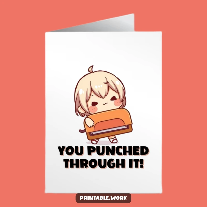 Free Printable Congrats Card: Big Punch Energy, Downloadable Celebration