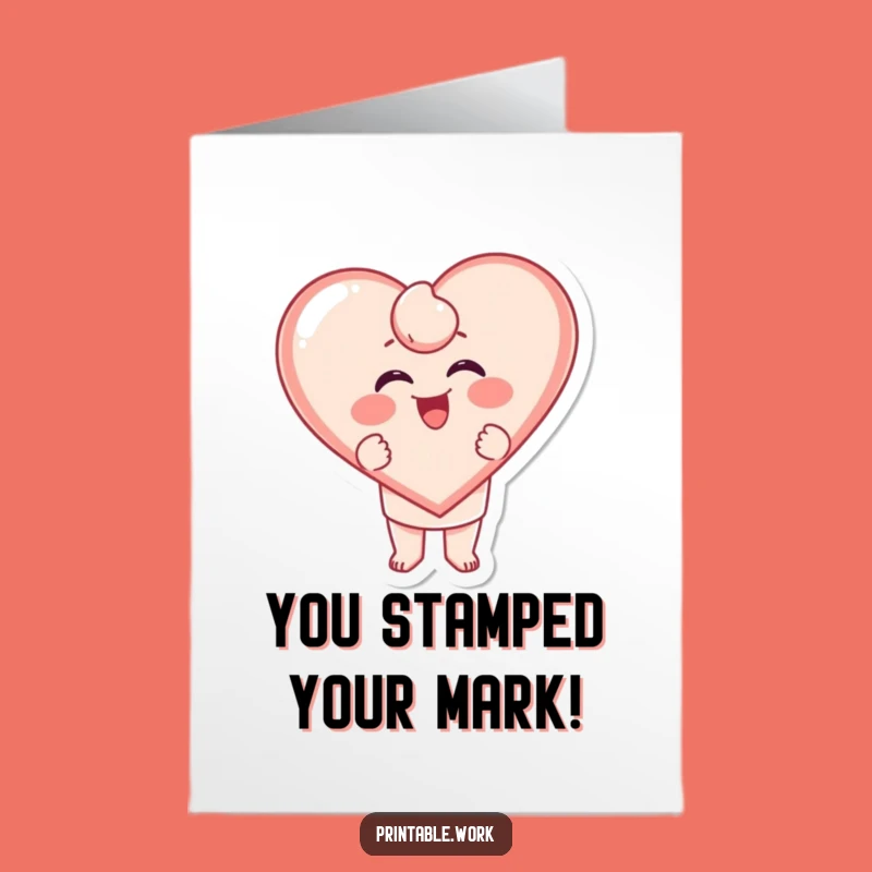 Free Printable Congrats Card: Stamping Joyful Hearts - Funny Downloadable Gift